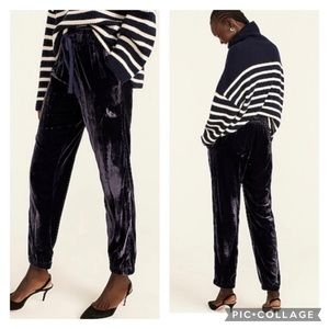 J. Crew Black Velvet Joggers